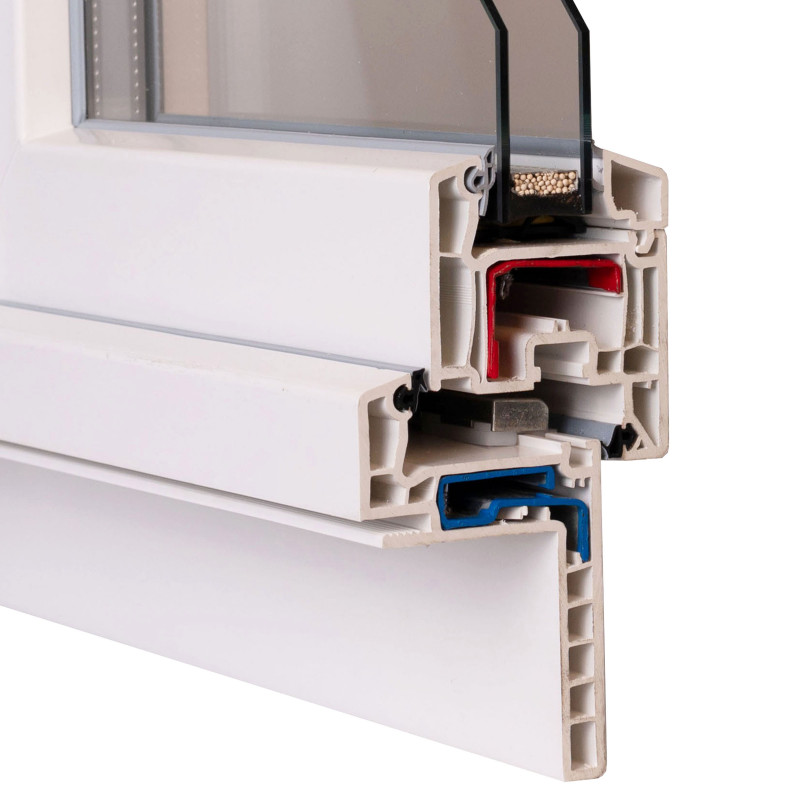 VEKA Softline 70, dormant rénovation 65mm (hauteur 108mm), ouvrant 80mm