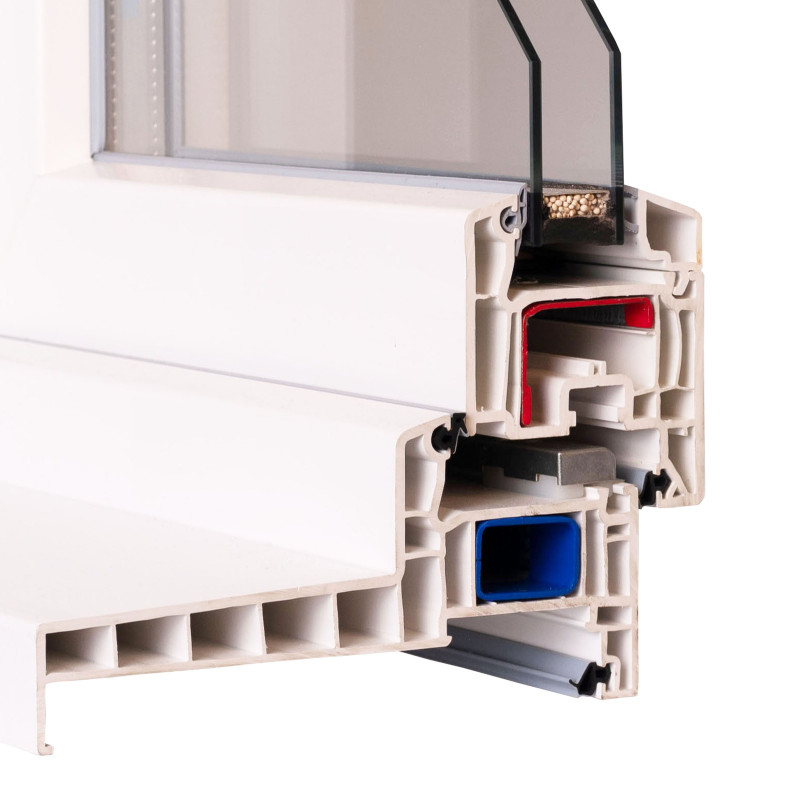 VEKA Softline 70, dormant monobloc 160mm (hauteur 74mm), ouvrant 80mm