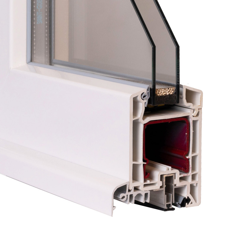 VEKA Softline 70 porte de service ouverture à l'intérieur avec seuil automatique