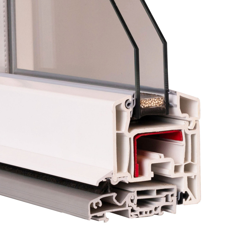 VEKA Softline 70, alu sill, sash 80mm