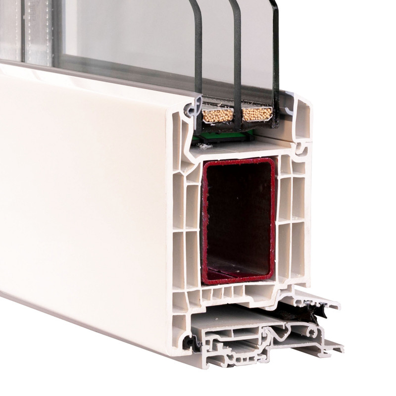 VEKA Softline 82MD, Haupteingangstür nach außen öffnend, Flügel 124mm