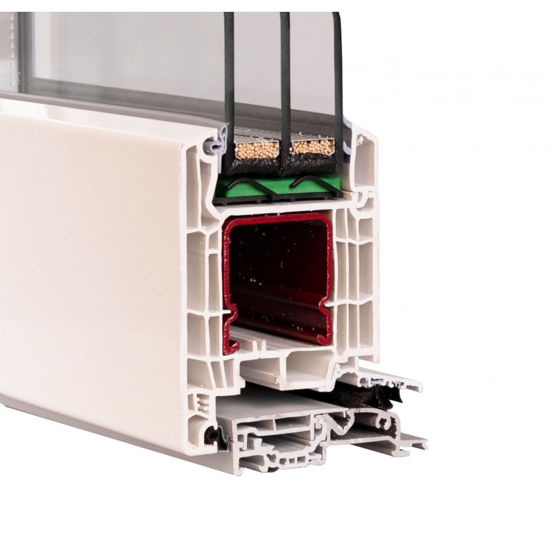 VEKA Softline 82MD, Nebeneingangstür nach außen öffnend, Flügel 114mm