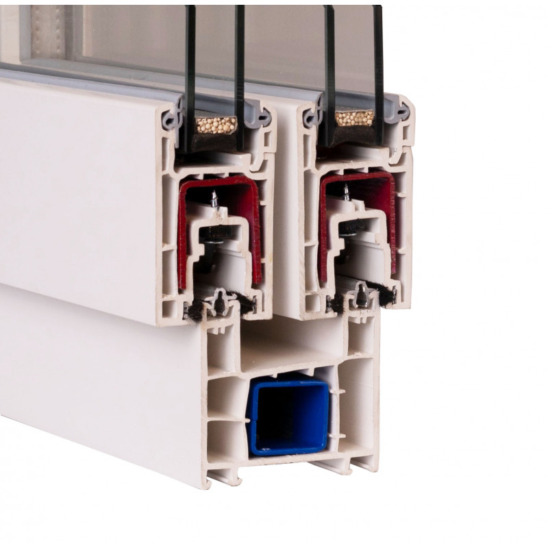 VEKA Ekosol 70, sliding frame 64x70mm, sliding window sash 75x45mm