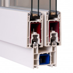 VEKA Ekosol 70, Schieberahmen 64x70mm, Balkonschiebetürflügel 90x45mm