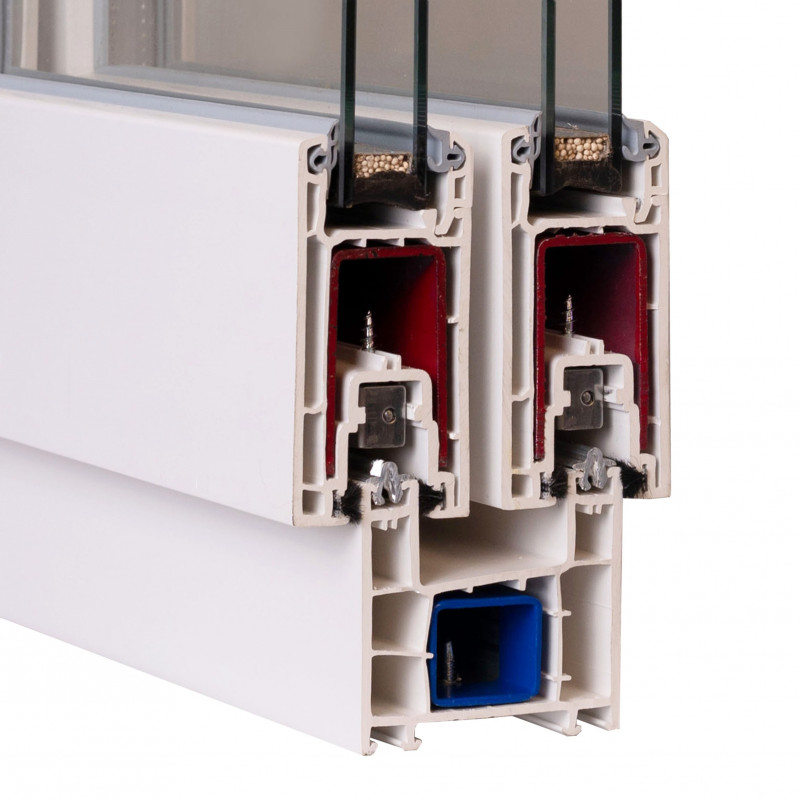 VEKA Ekosol 70, sliding frame 64x70mm, sliding balcony door sash 90x45mm