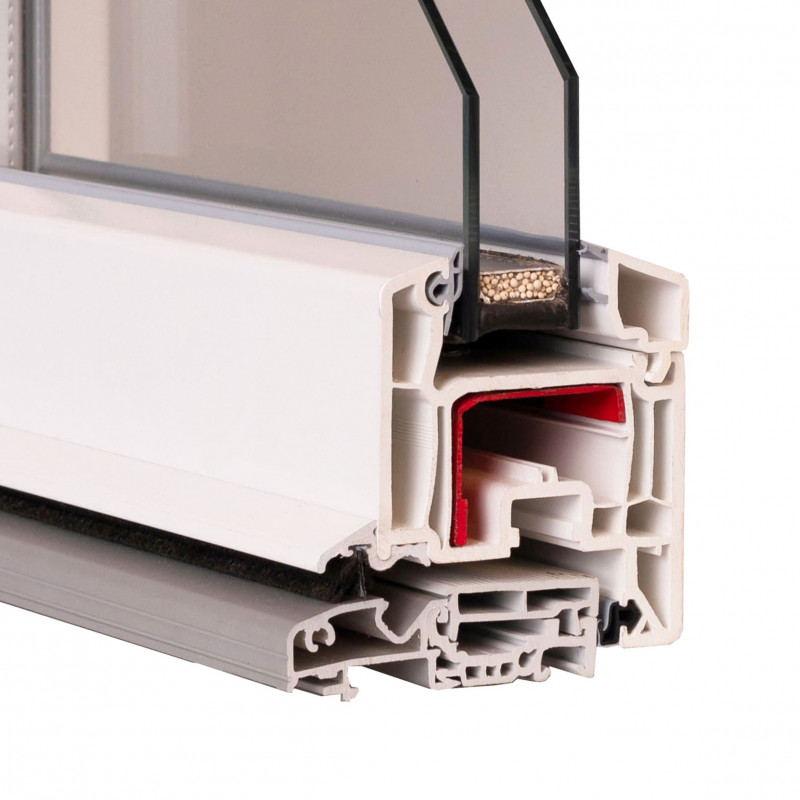 VEKA Softline 70, seuil bas en alu, ouvrant 80mm