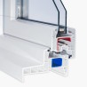 VEKA Softline 70, dormant monobloc 120mm (hauteur 74mm), ouvrant 80mm