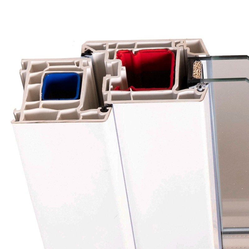 VEKA Softline 70 porte de service ouverture à l'intérieur (dormant 80mm, ouvrant 105mm)