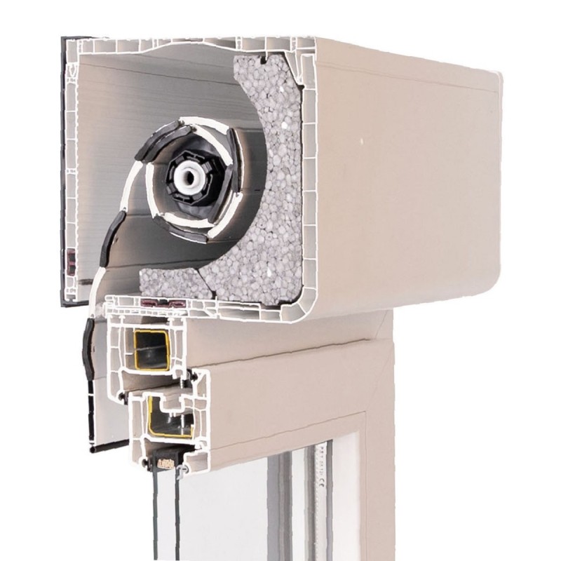 skrzynka CB oval 205 x 215mm z nakładką alu od zewnątrz, izolacja - neopor