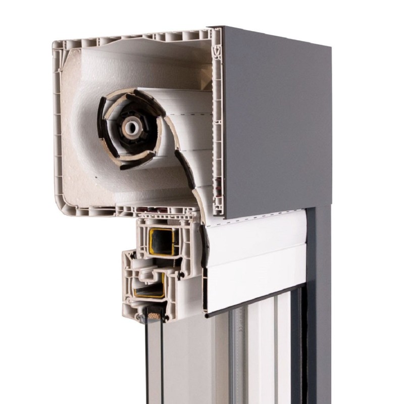 CB oval Box 205 x 215mm mit Alu-Vorsatzblende von Aussen, Isolierung – Styropor