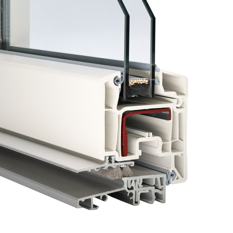 VEKA Softline 70, seuil bas en alu (Alumaster), ouvrant 80mm