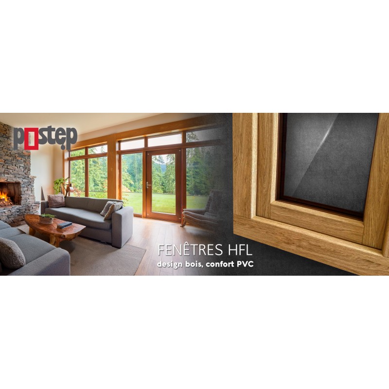 VEKA Softline 82MD HFL (fenêtres ouvrant à la française et oscillo-battantes avec un design de fenêtre en bois)