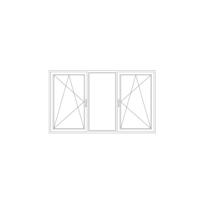three-piece window tilt and turn/fixed/tilt and turn