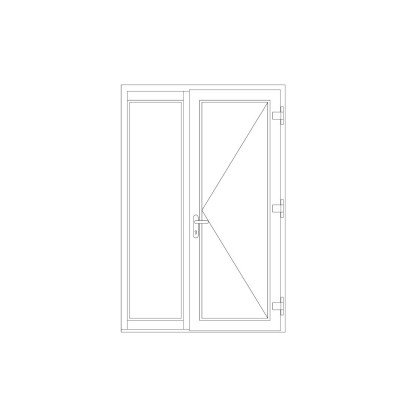 Ensemble menuisé Porte d'entrée / de service 1 vantail en ouverture vers l'intérieur avec chassis fixe latéral