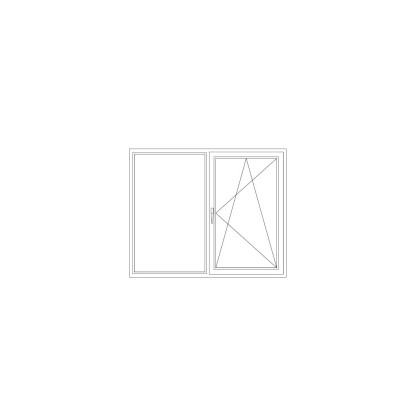 Two-piece window fixed/tilt and turn