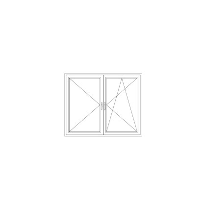 Moveable mullion window, two handles turn/tilt and turn