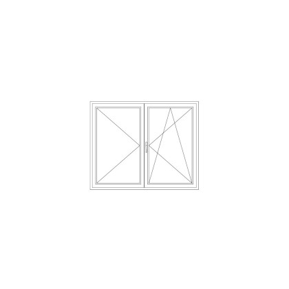 Moveable mullion window, handle on one side turn/tilt and turn