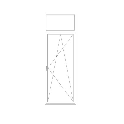 Porte-fenêtre OB avec imposte, disponible en variante avec seuil bas en alu