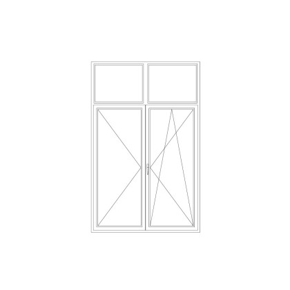 False mullion turn/tilt and turn balcony door with fixed fanlight and mullion, also with alu sill