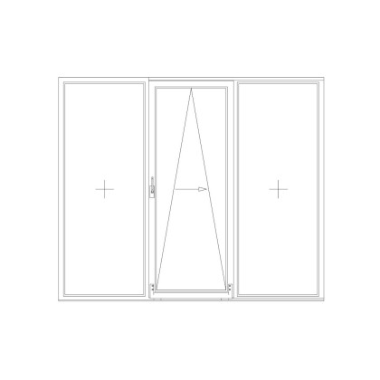 Three-piece tilt balcony door PSK fixed/tilt-slide/fixed