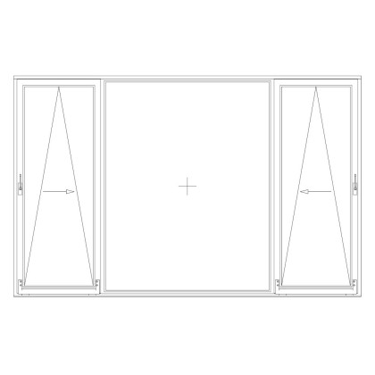 Three-piece tilt balcony door PSK tilt-slide/fixed/tilt-slide