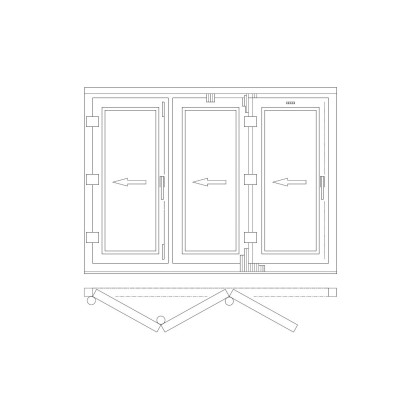 Folding sliding balcony door - exemple