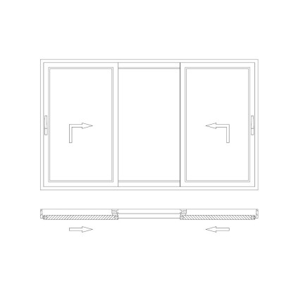 Portes-fenêtres levantes-coulissantes HST Schéma K