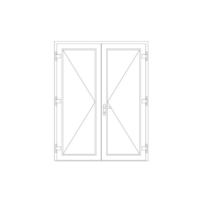 Entrance door, 2 sashes, moveable mullion inward opening