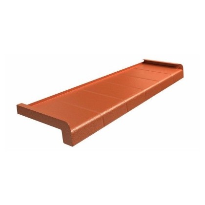 Aluminium external window sills imitating tiles